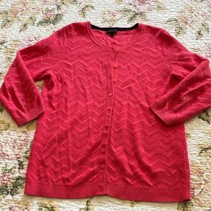 Cute Coral Pink Cotton Spring/Summer Cardigan size Small from Talbots